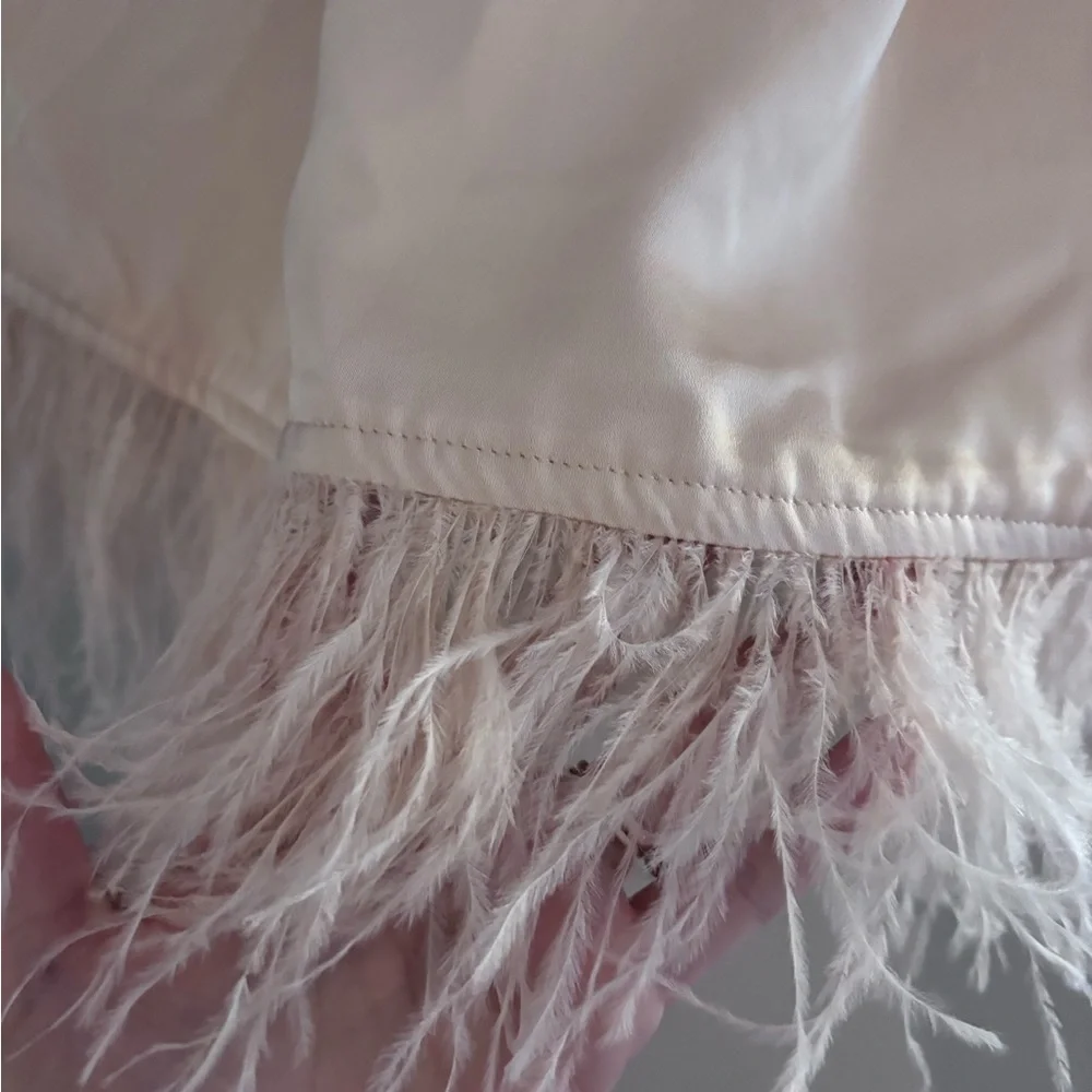 Strut & Bolt | Blush Pink Halter Top with Feather Detail - Picture 6 of 12